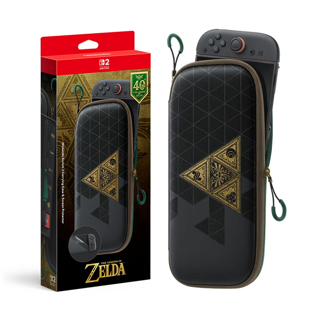 Nintendo Switch 2 Carrying Case & Screen Protector – The Legend of Zelda – 40th Anniversary Edition